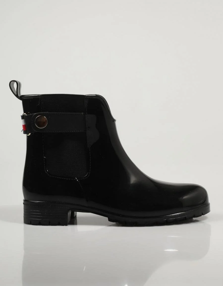 TOMMY HILFIGER ANKLE RAINBOOT WITH METAL DETAIL 79937