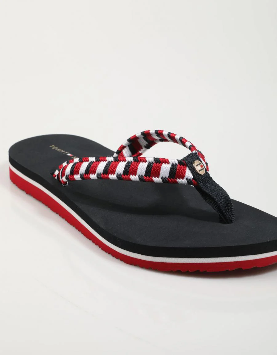 TOMMY HILFIGER WOVEN WEBBING FLAT BEACH SANDAL 78594 - Image 5