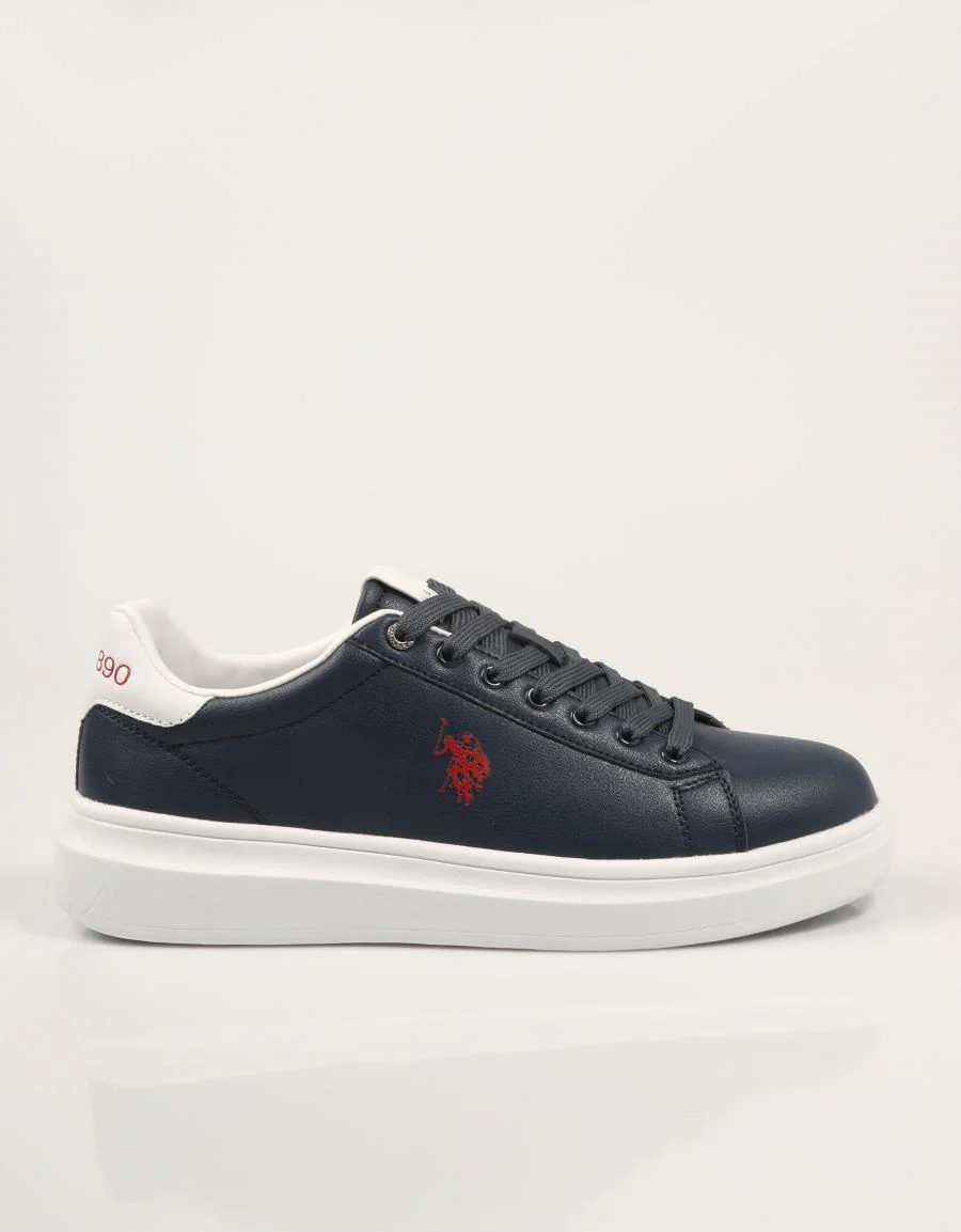 US POLO ASSN CABALLERO, ZAPATILLAS, SIN TACON, POLIPIEL, AZUL MARINO, 90224